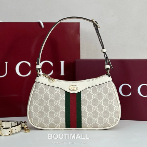 Gucci GG Canvas & Leather Shoulder Bag 841341 구찌 GG 캔버스 앤 레더 숄더백 26cm