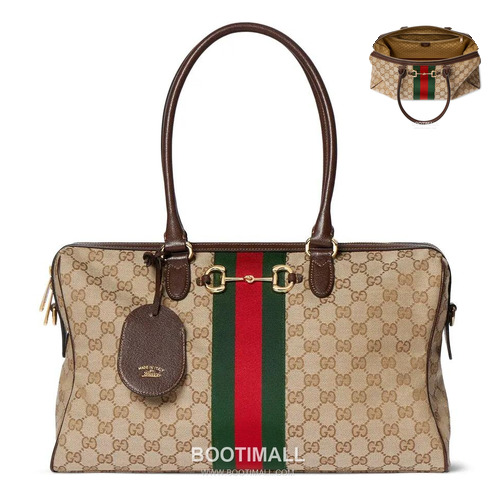 Gucci Beatrix GG Canvas with Leather Trim Beige Shoulder Bag 구찌 베아트릭스 GG 캔버스 레더 트림 베이지 숄더백 39cm