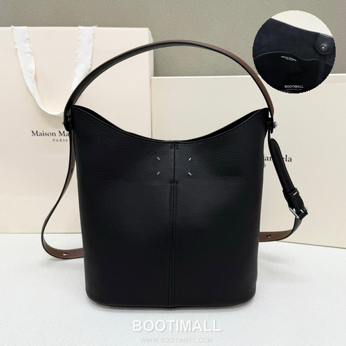 Maison Margiela Dressdge 0096 Grained Cowhide Black Tote Bag 메종 마르지엘라 드레스지 0096 그레인드 소가죽 블랙 토트백 26cm