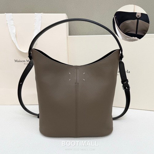 Maison Margiela 2025 S/S Dressdge 0096 Grained Cowhide Gray Tote Bag 메종 마르지엘라 2025 S/S 드레스지 0096 리치패턴 소가죽 그레이 토트백 26cm