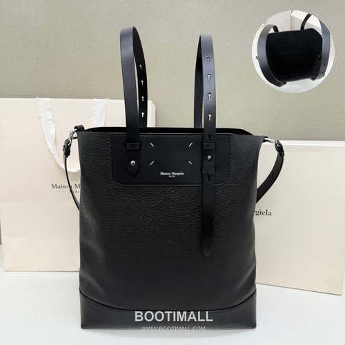 Maison Margiela SS26 0024 Hobo Grained Leather Black Shoulder Bag 메종 마르지엘라 SS26 0024 호보 그레인드 레더 블랙 숄더백 39cm
