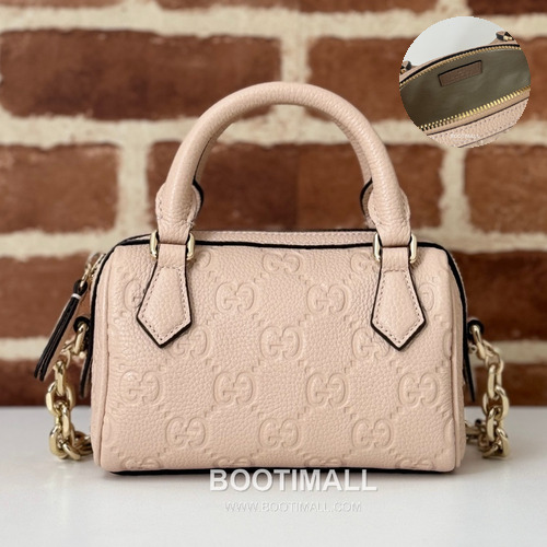 Gucci Pink Grain Leather Mini Top Handle Shoulder Bag 815256 구찌 핑크 그레인 레더 미니 탑핸들 숄더백 16.5cm