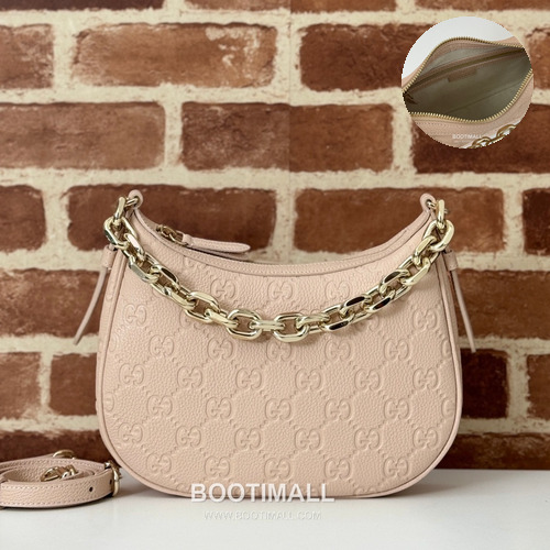 Gucci Pink Grain Leather Shoulder Bag 815409 구찌 핑크 그레인 레더 숄더백 25.5cm