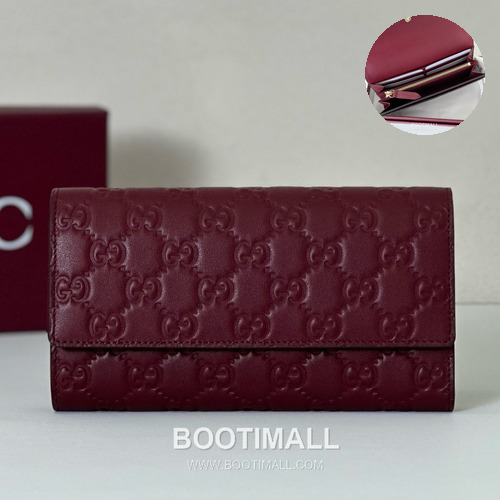Gucci Burgundy Embossed Leather Clutch Bag 847210 구찌 버건디 엠보싱 레더 클러치백 19.1cm