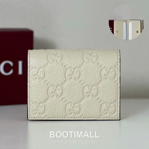 Gucci White Grain Leather Mini Wallet 815901 구찌 화이트 그레인 레더 미니 지갑 11cm