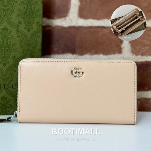 Gucci Light Grey Leather Clutch Wallet 790057 구찌 라이트 그레이 레더 클러치 지갑 19.5cm