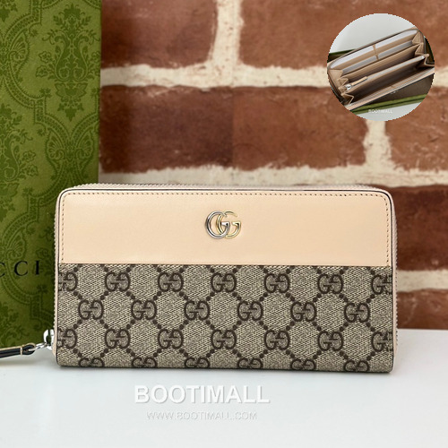 Gucci Brown PVC Light Beige Leather Clutch Wallet 790057 구찌 브라운 PVC 라이트 베이지 레더 클러치 지갑 19.5cm