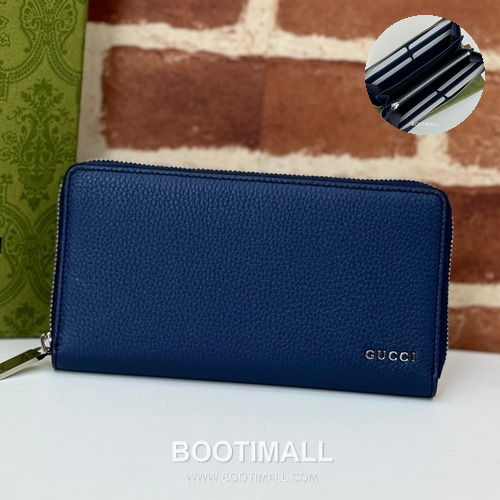 Gucci Black Grain Leather Clutch Wallet 771154 구찌 블랙 그레인 레더 클러치 지갑 19cm