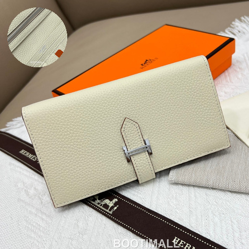 Hermès Togo Leather Vertical Zip Wallet 5123 에르메스 토고 가죽 버티컬 지퍼 장지갑 17.5cm