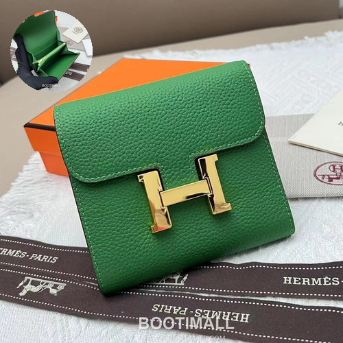 Hermès Constance Togo Leather Compact Wallet 537 에르메스 콘스탄스 토고 가죽 컴팩트 반지갑 14cm