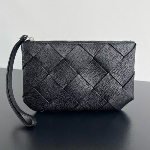 Bottega Veneta Intrecciato Small Zip Pouch 보테가 베네타 인트레치아토 스몰 집 파우치 블랙 25cm