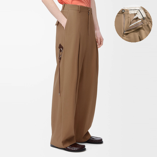 Loewe Buckle Wide-Leg Trousers Cotton Twill 로에베 버클 와이드 팬츠 코튼 트윌
