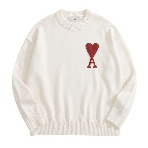 Ami Paris Heart Logo Crewneck Knit Sweater 아미 파리 하트 로고 크루넥 니트 스웨터
