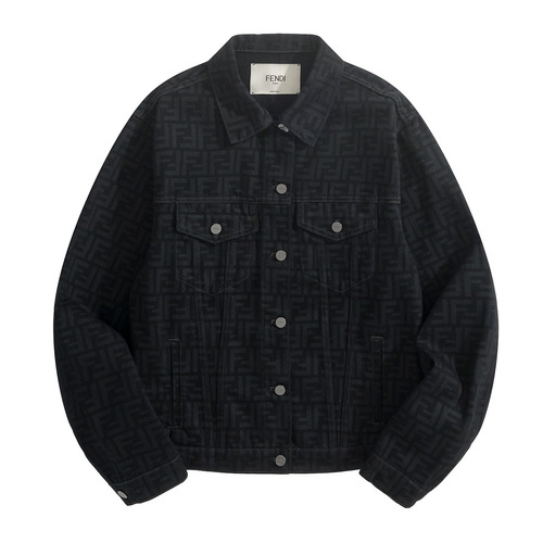 Fendi FF Print Denim Black Jacket 펜디 FF 프린트 데님 블랙 자켓
