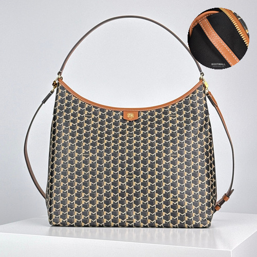 MOYNAT M Canvas Hobo Bag 모이나 M6000 캔버스 호보백 브라운 32cm