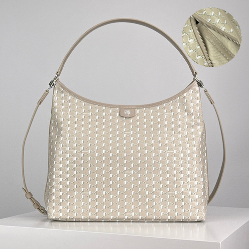 MOYNAT M Canvas Hobo Bag 모이나 M6000 캔버스 호보백 아이보리 32cm