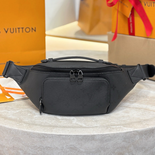 Louis Vuitton Rush Monogram Midnight Coated Canvas Black Belt Bag 루이비통 러쉬 모노그램 미드나이트 코팅 캔버스 블랙 벨트백 30cm