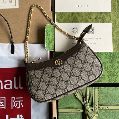 Gucci Ophidia Mini Top Handle Bag GG Supreme Canvas Leather Trim 764960 구찌 오피디아 미니 탑핸들백 GG 수프림 캔버스 가죽 트리밍 19cm