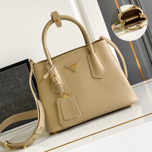 Prada Double Bag Mini Saffiano Leather Tote 1BG443 프라다 더블백 사피아노 가죽 미니 토트백 25cm