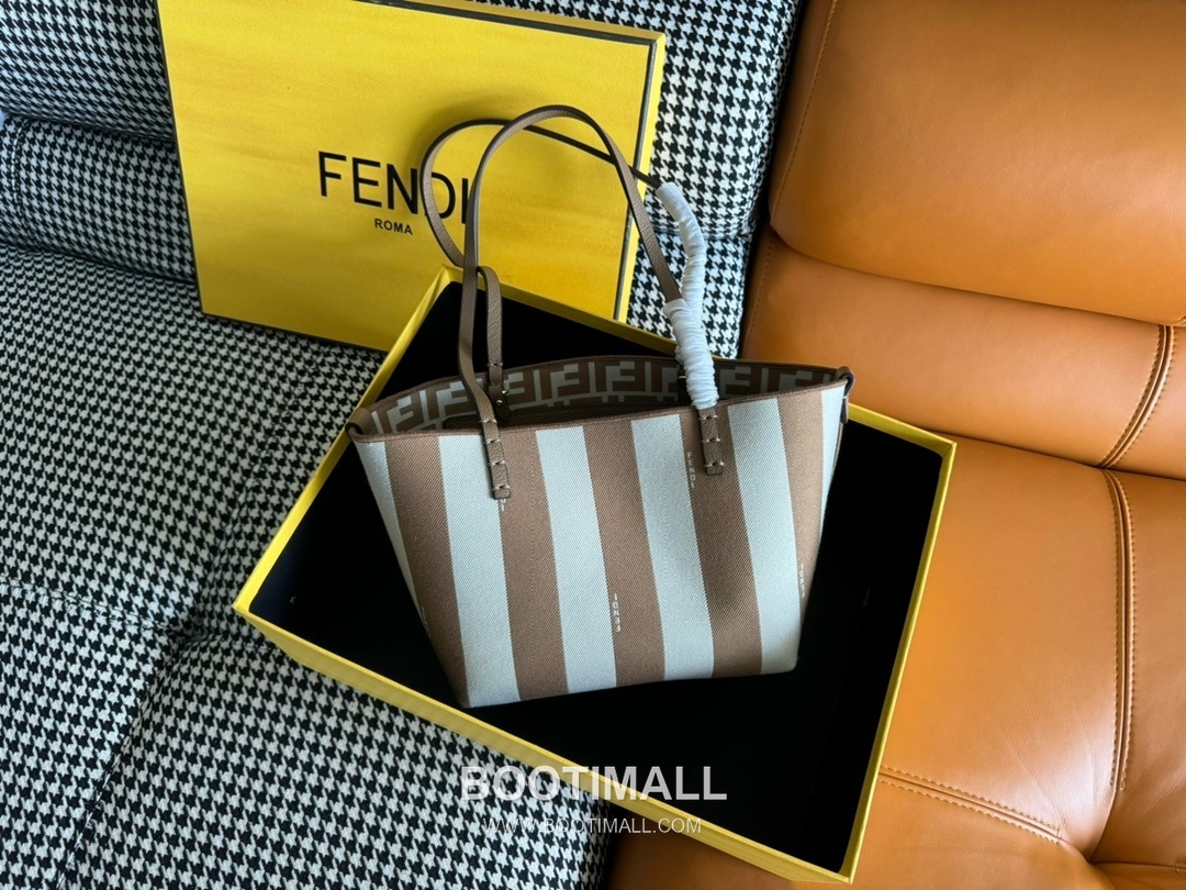 Fendi Baguette Small Tote Pequin FF Jacquard Fabric Bag 펜디 바게트 스몰 토트 페퀸 FF 자카드 패브릭 백 23cm 1
