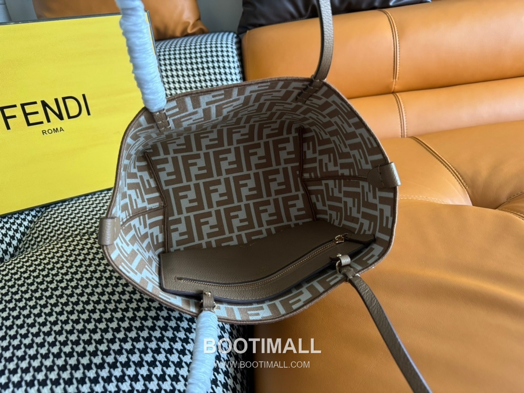 Fendi Baguette Small Tote Pequin FF Jacquard Fabric Bag 펜디 바게트 스몰 토트 페퀸 FF 자카드 패브릭 백 23cm 6
