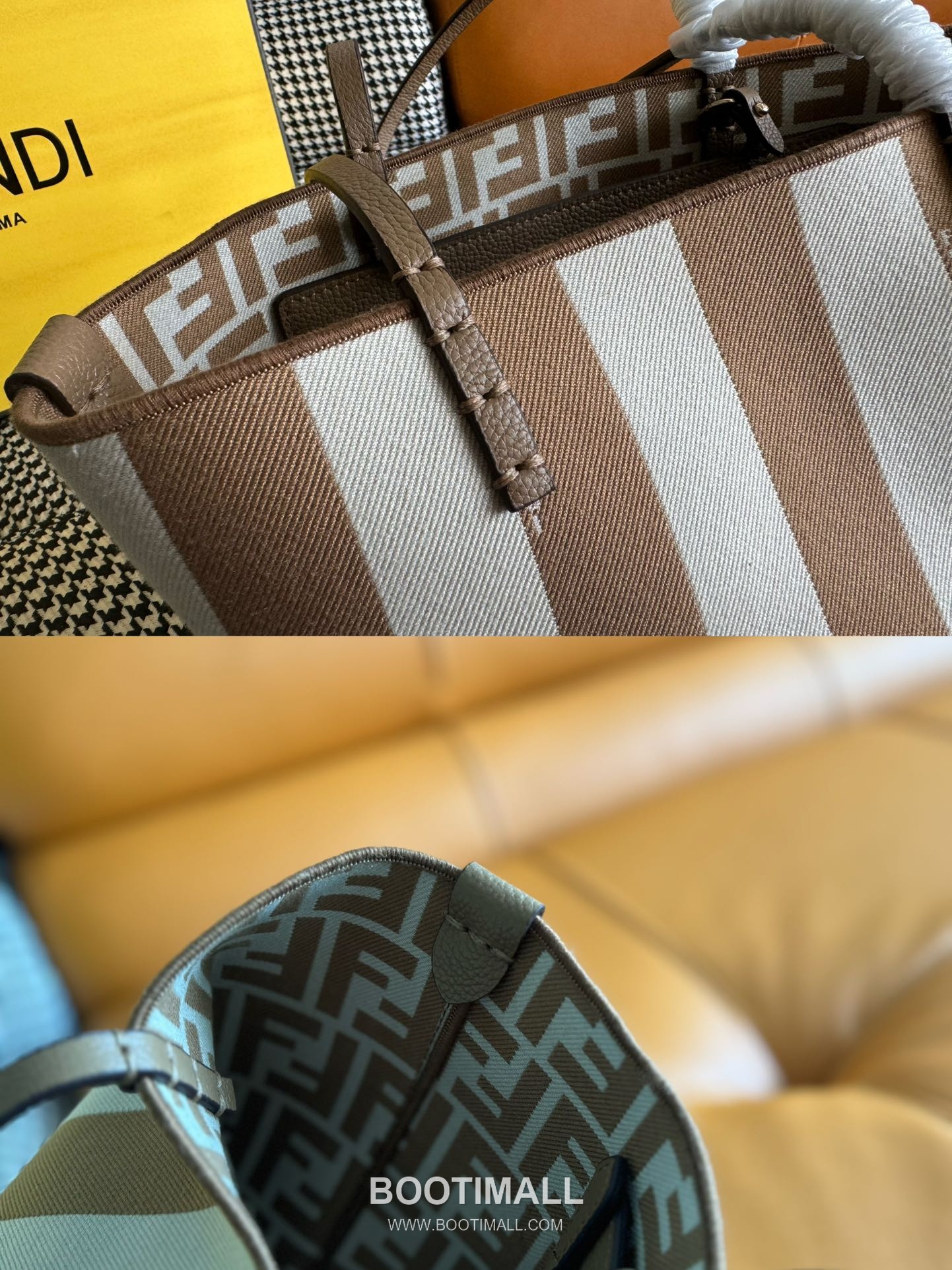 Fendi Baguette Small Tote Pequin FF Jacquard Fabric Bag 펜디 바게트 스몰 토트 페퀸 FF 자카드 패브릭 백 23cm 7
