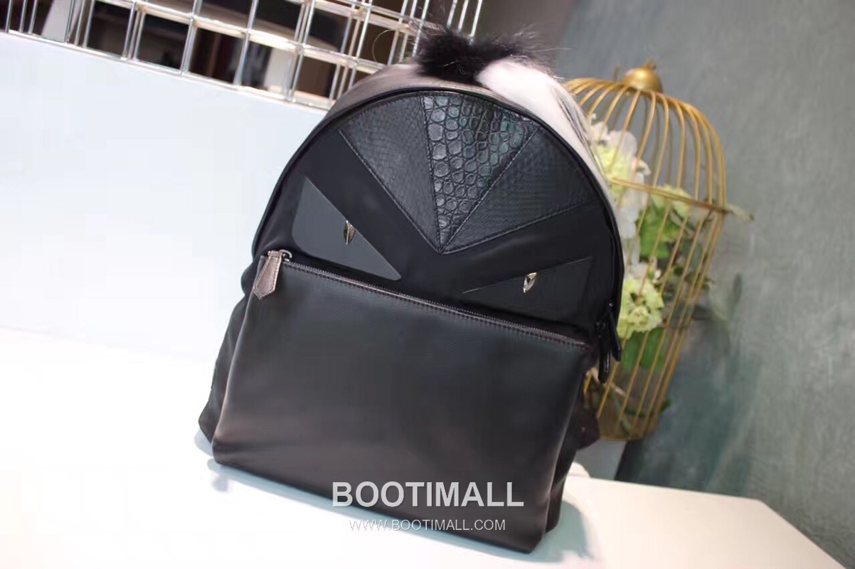 Fendi Bag Bugs Nylon Exotic Leather Backpack 펜디 백 버그스 나일론 엑조틱 레더 백팩 7012M75 34cm 1