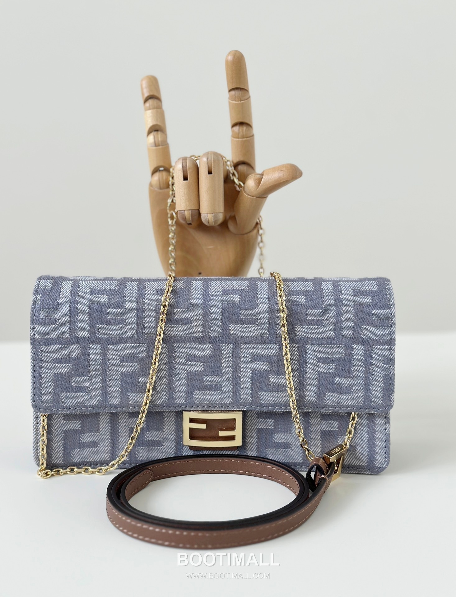 Fendi Baguette FF Denim Chain Wallet 펜디 바게트 FF 데님 체인 월렛 21cm 8