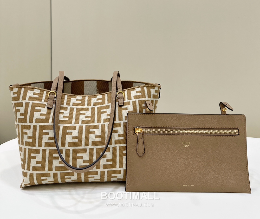 Fendi Roll Pequin FF Reversible Beige Tote Bag 펜디 롤 페퀸 FF 리버서블 베이지 토트백 22cm 8