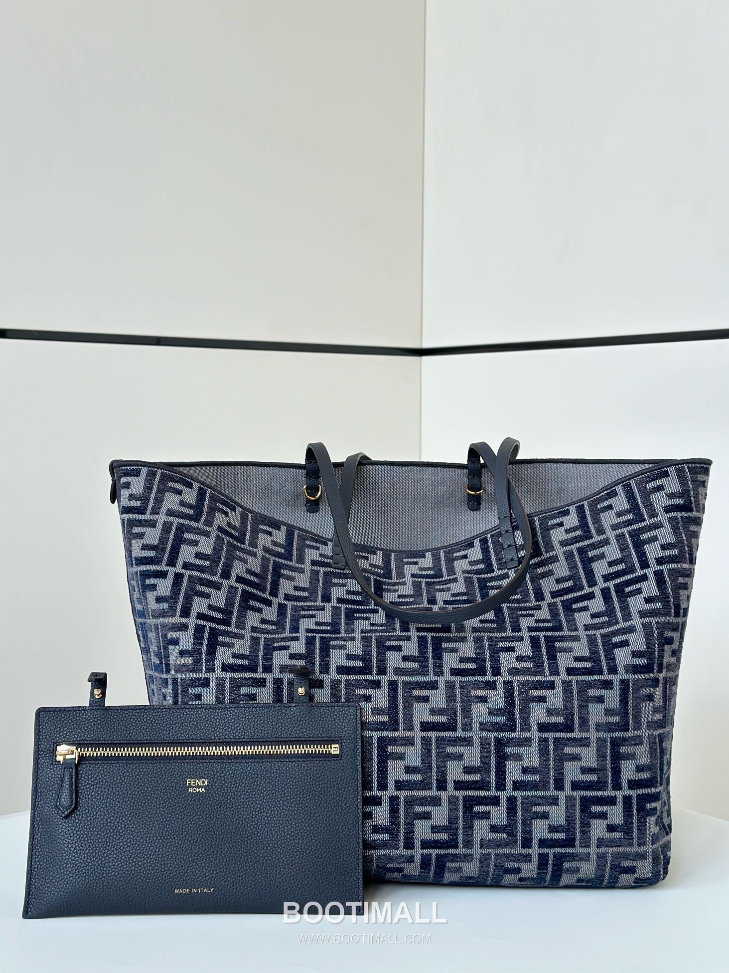 Fendi Roll Reversible FF Denim Blue Tote Bag 펜디 롤 리버서블 FF 데님 블루 토트백 35cm 7