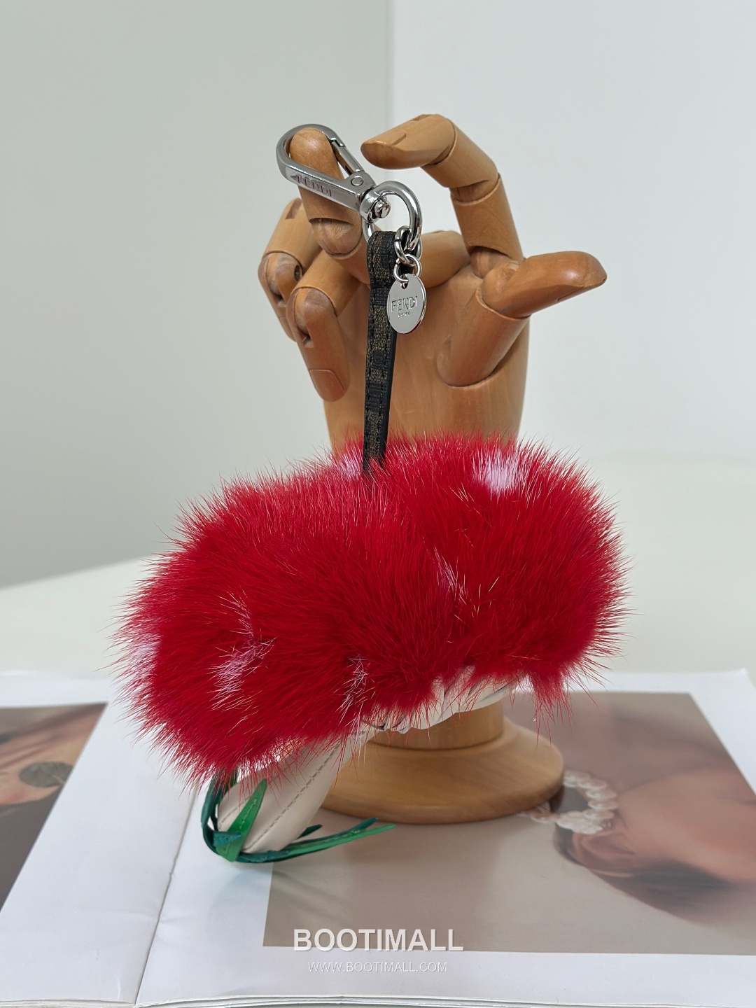 Fendi Mushroom Fur Charm Mink Brown Bag 펜디 머쉬룸 퍼 참 밍크 브라운 백 12cm 6
