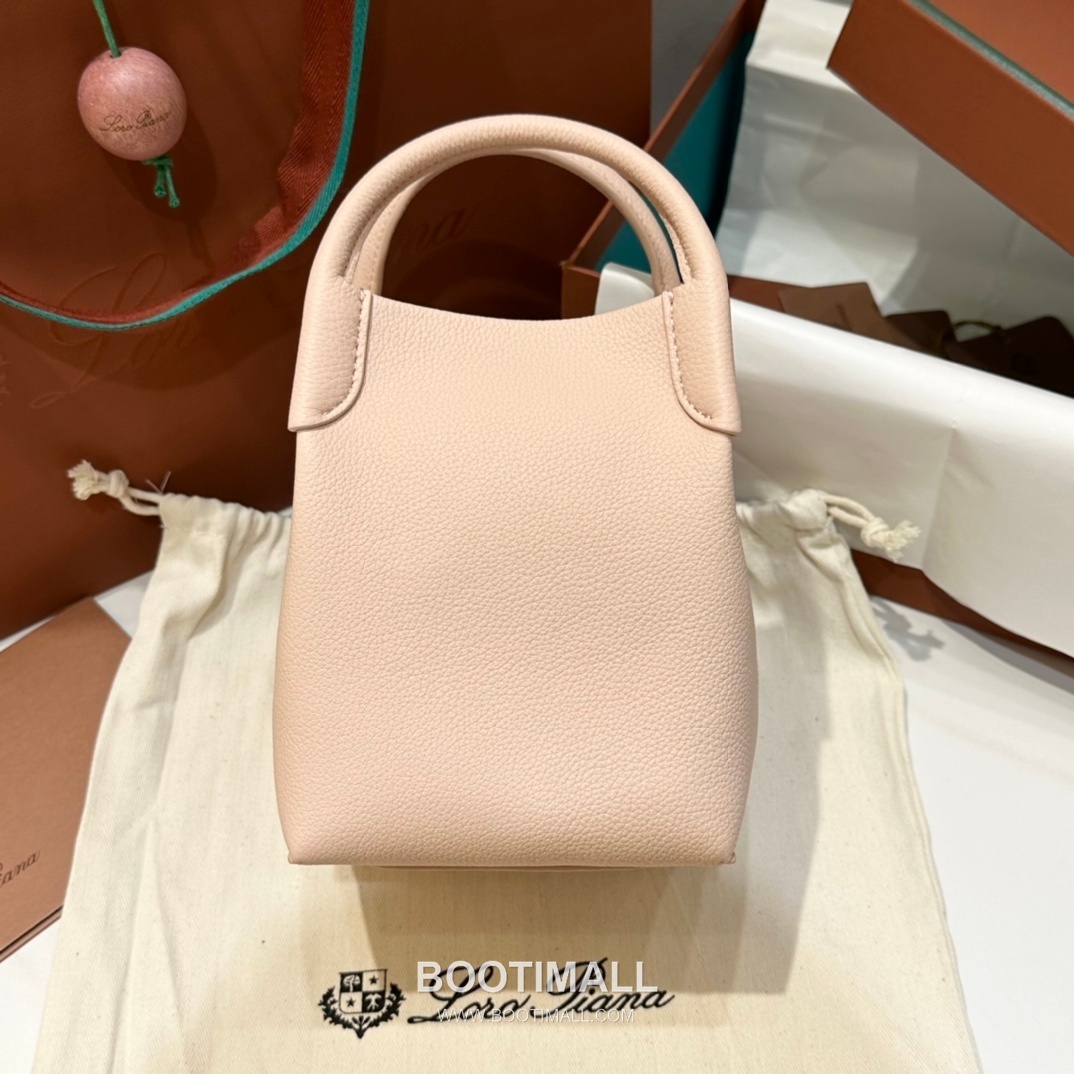 Loro Piana Pian Calfskin Pink Bucket Bag 로로피아나 Pian 카프스킨 핑크 버킷백 9