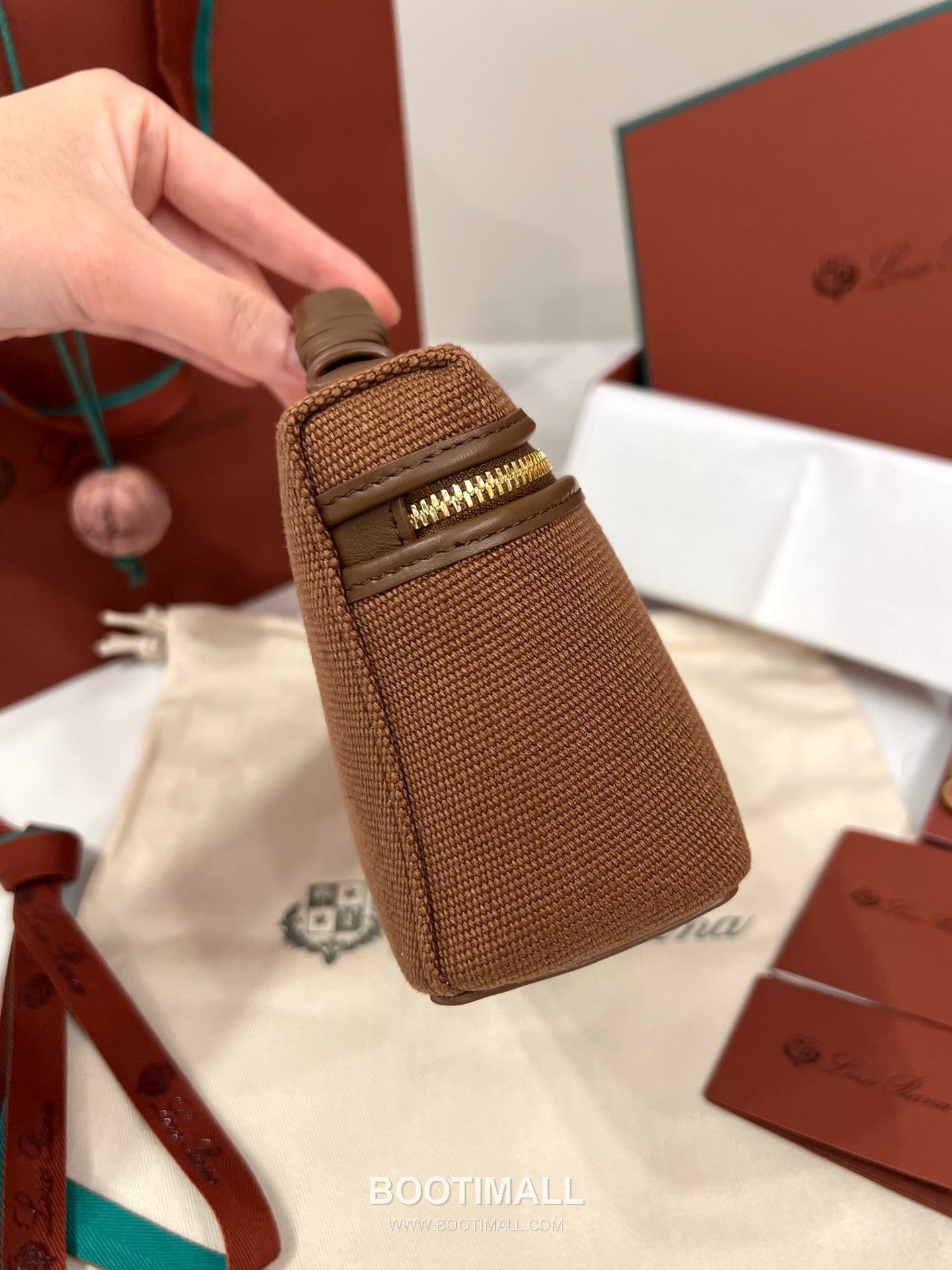 Loro Piana Extra Bag 23 Canvas & Saddle Leather Bag 로로피아나 엑스트라 백 23 캔버스 새들 레더 더블지퍼 숄더 크로스백 23cm 15