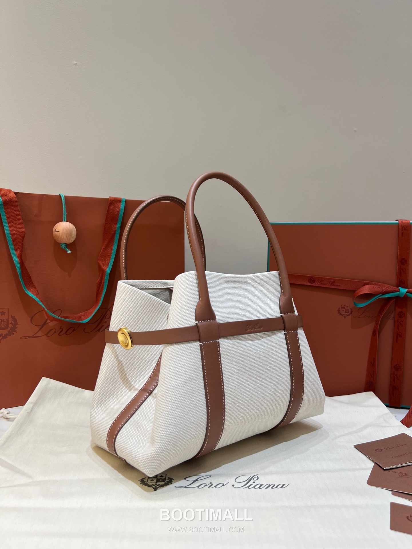 Loro Piana Ghiera Canvas Beige Shoulder Bag 로로피아나 Ghiera 캔버스 베이지 숄더백 28cm 8