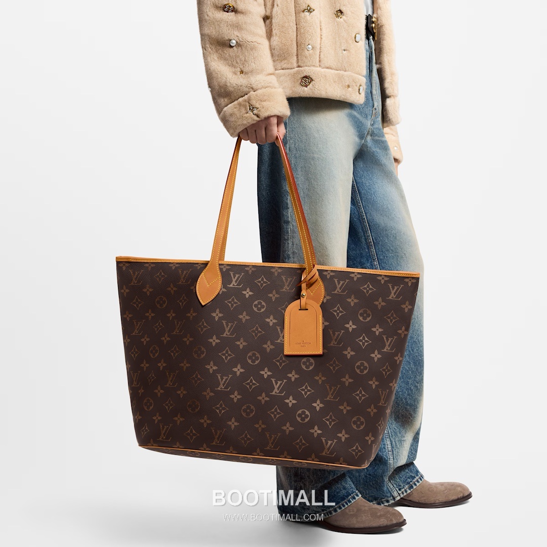 Louis Vuitton Nevereverfull Monogram Print Cowhide Brown Handbag 루이비통 네버에버풀 모노그램 프린트 소가죽 브라운 핸드백 60cm 4