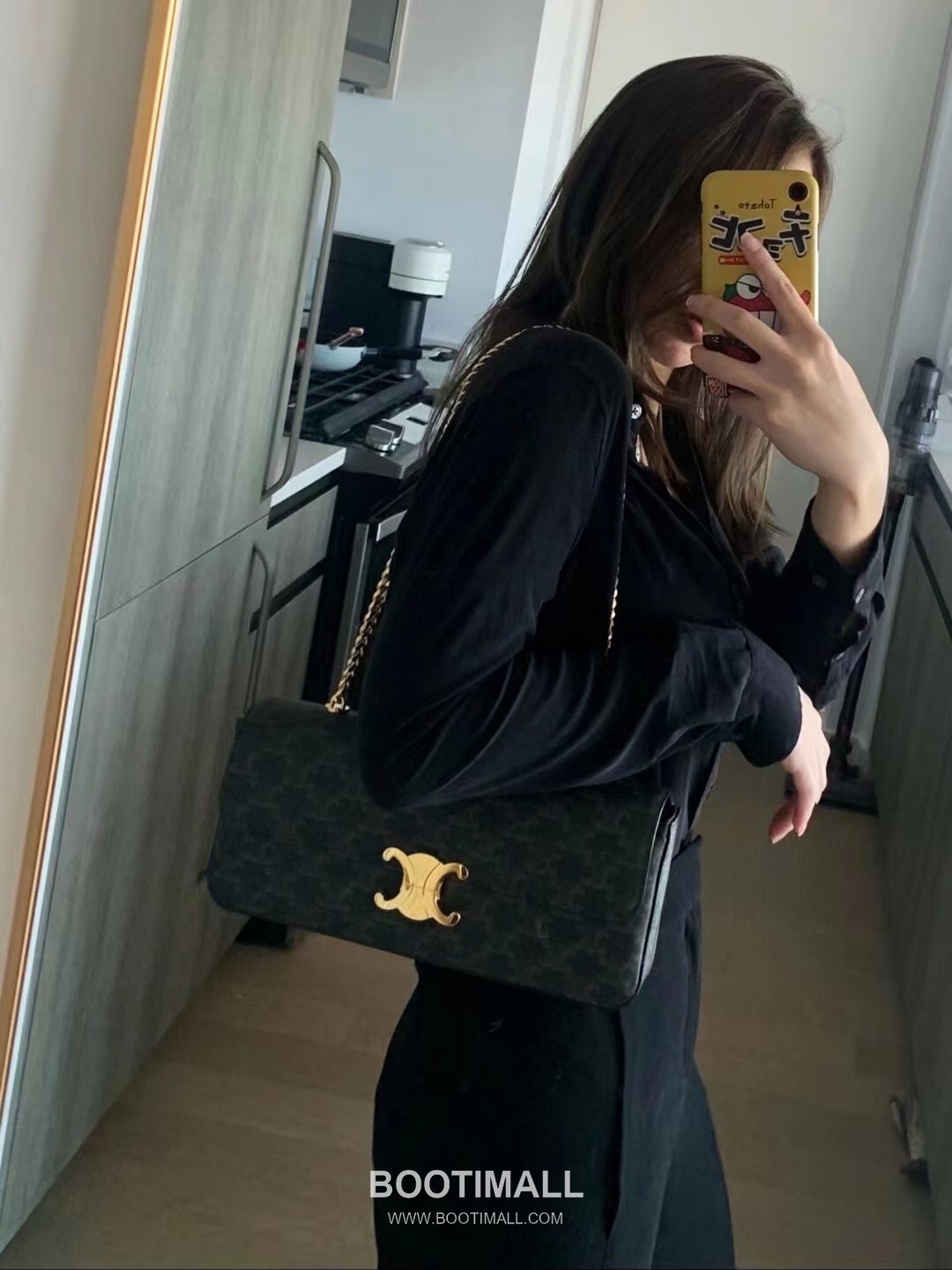 CELINE Triomphe Monogram Canvas Chain Shoulder Bag 197412 셀린느 트리옹프 모노그램 체인 숄더백 33cm 5