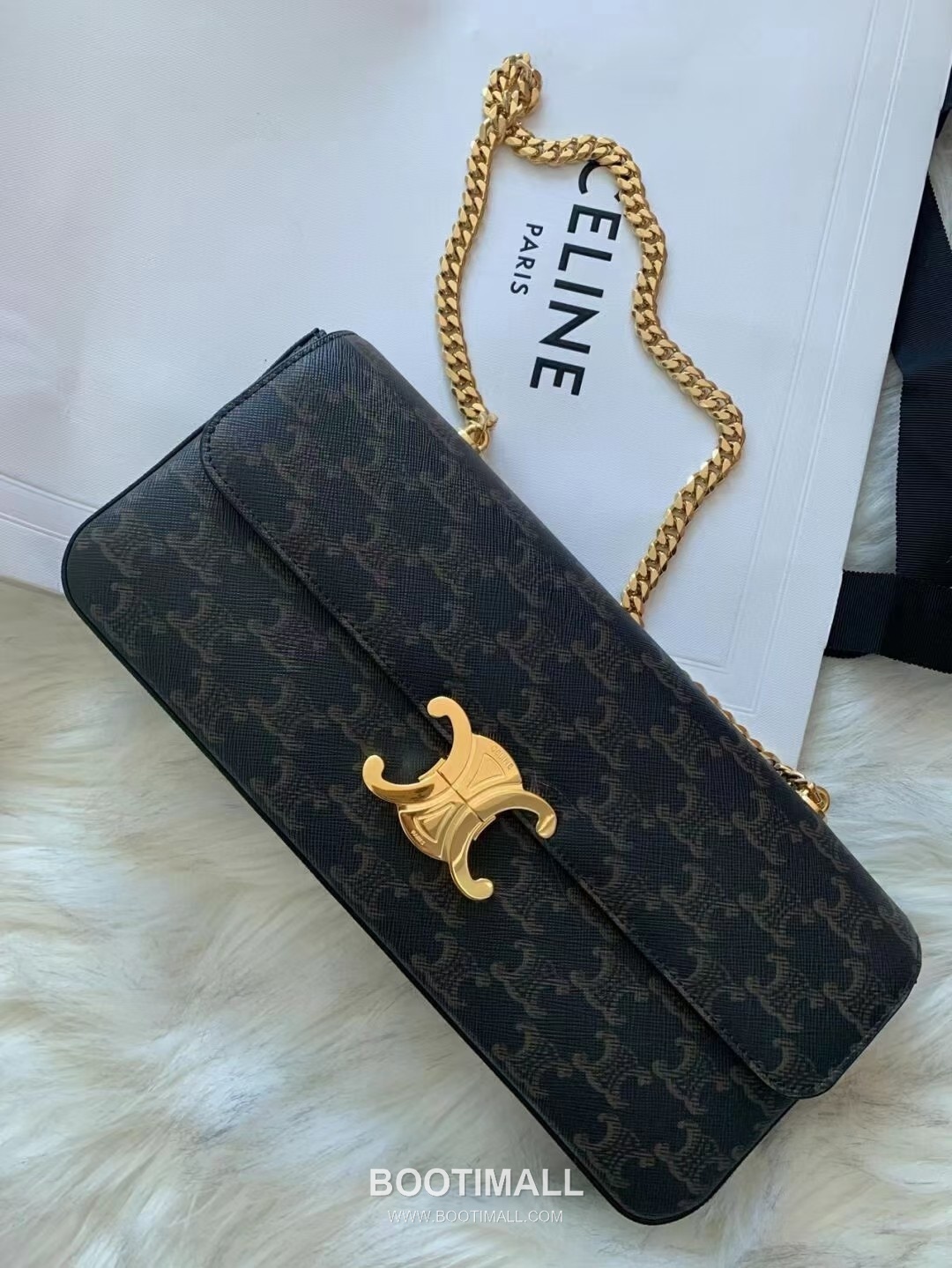 CELINE Triomphe Monogram Canvas Chain Shoulder Bag 197412 셀린느 트리옹프 모노그램 체인 숄더백 33cm 8