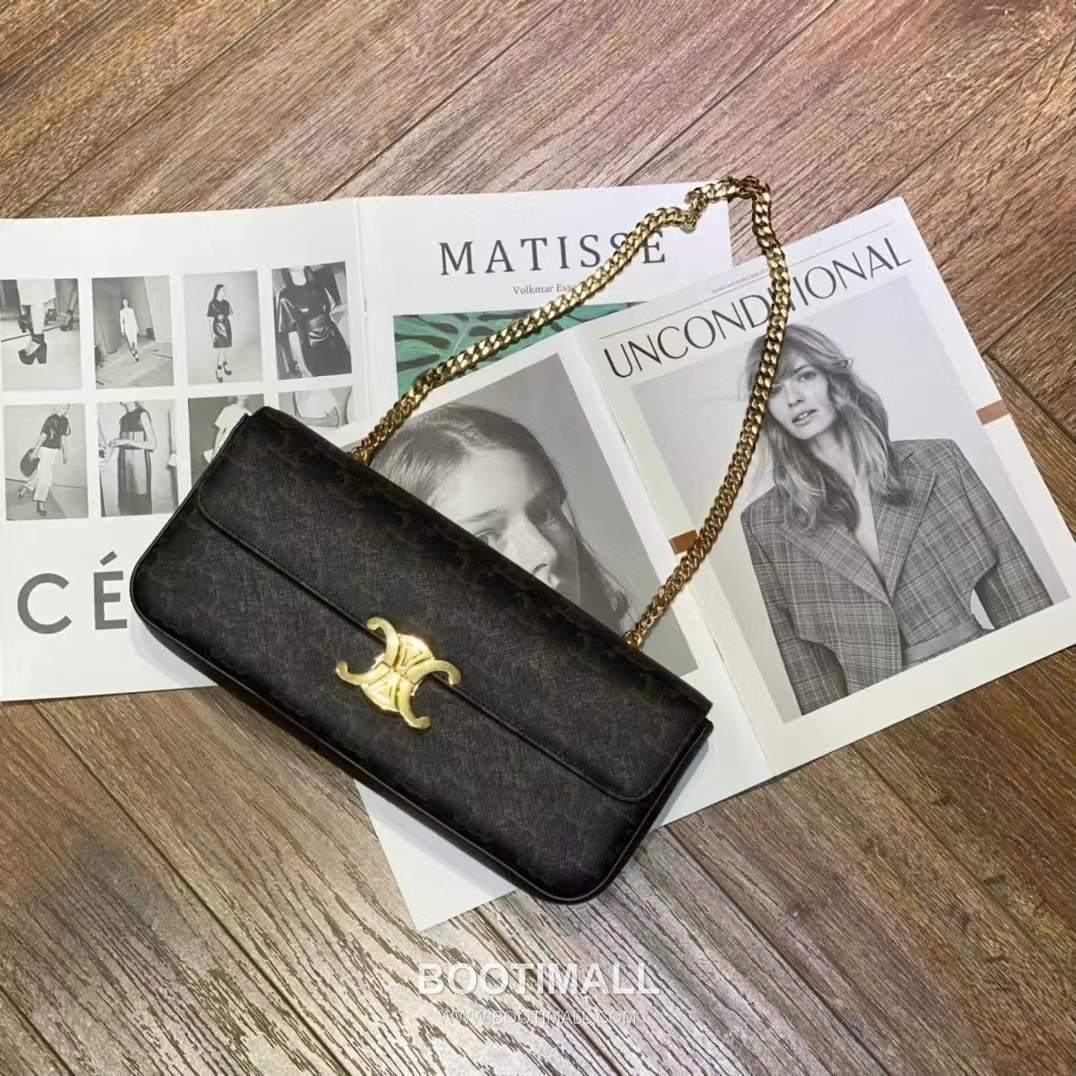 CELINE Triomphe Monogram Canvas Chain Shoulder Bag 197412 셀린느 트리옹프 모노그램 체인 숄더백 33cm 9