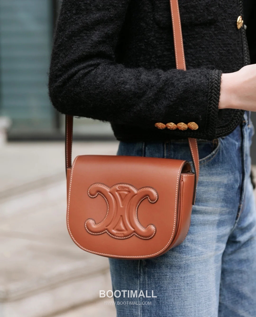 CELINE Triomphe Calfskin Leather Shoulder Bag 198263 셀린느 트리옹프 카프스킨 숄더백 18.5cm 2