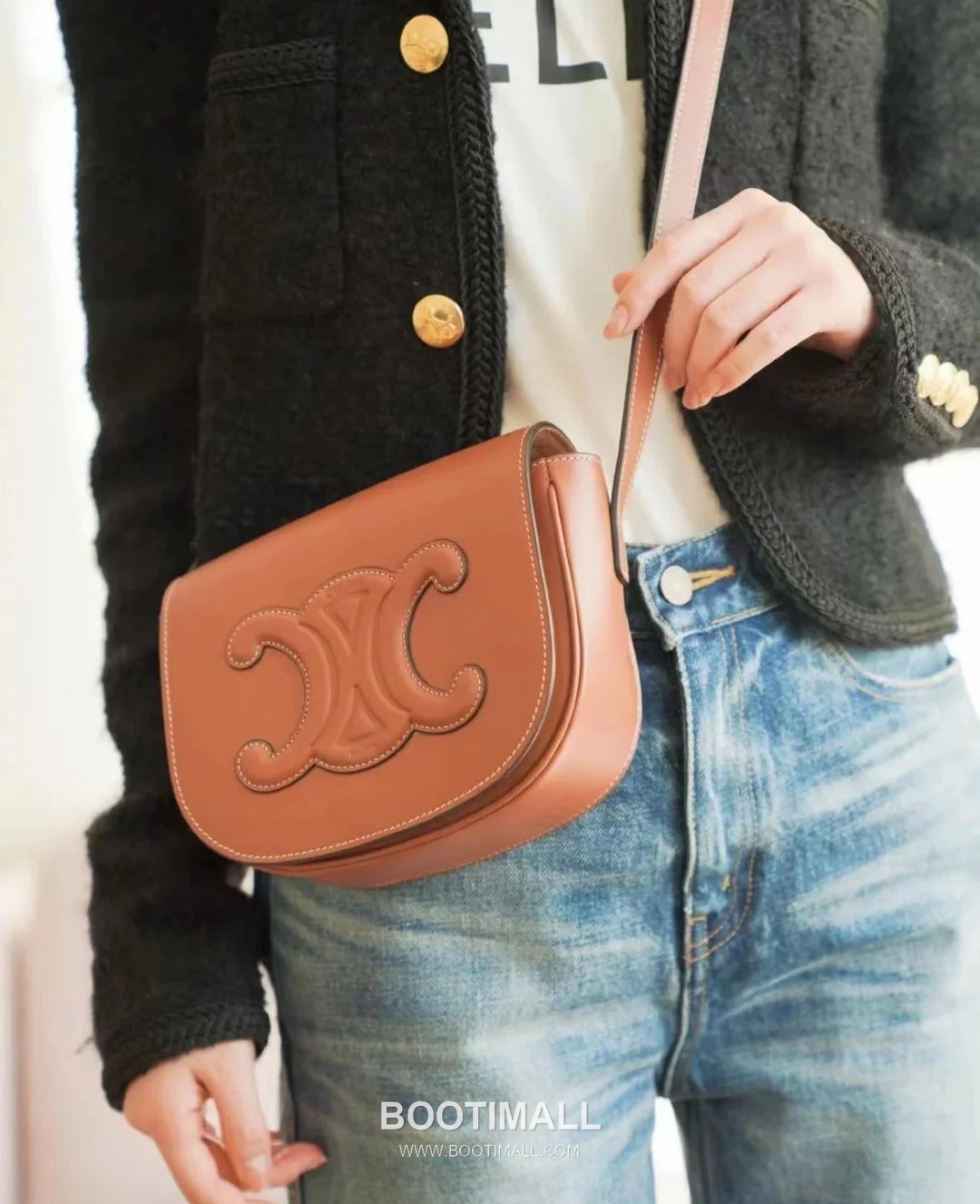 CELINE Triomphe Calfskin Leather Shoulder Bag 198263 셀린느 트리옹프 카프스킨 숄더백 18.5cm 5