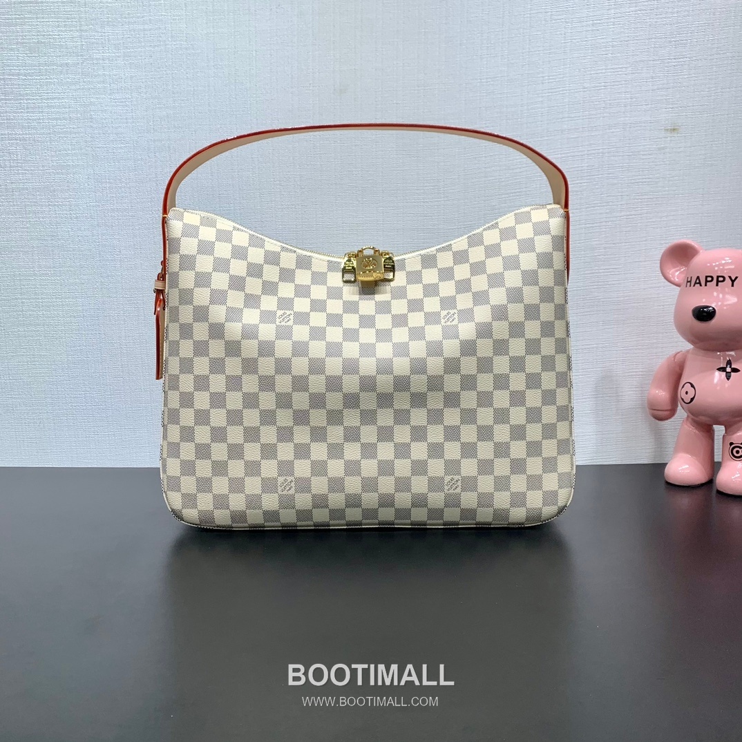 Louis Vuitton Slouchy MM M00126 Damier Azur Coated Canvas Shoulder Bag 루이비통 슬라우치 MM 다미에 아주르 코팅 캔버스 숄더백 40cm 1
