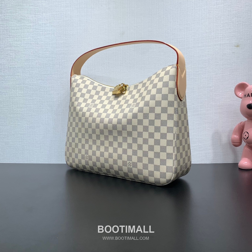 Louis Vuitton Slouchy MM M00126 Damier Azur Coated Canvas Shoulder Bag 루이비통 슬라우치 MM 다미에 아주르 코팅 캔버스 숄더백 40cm 2