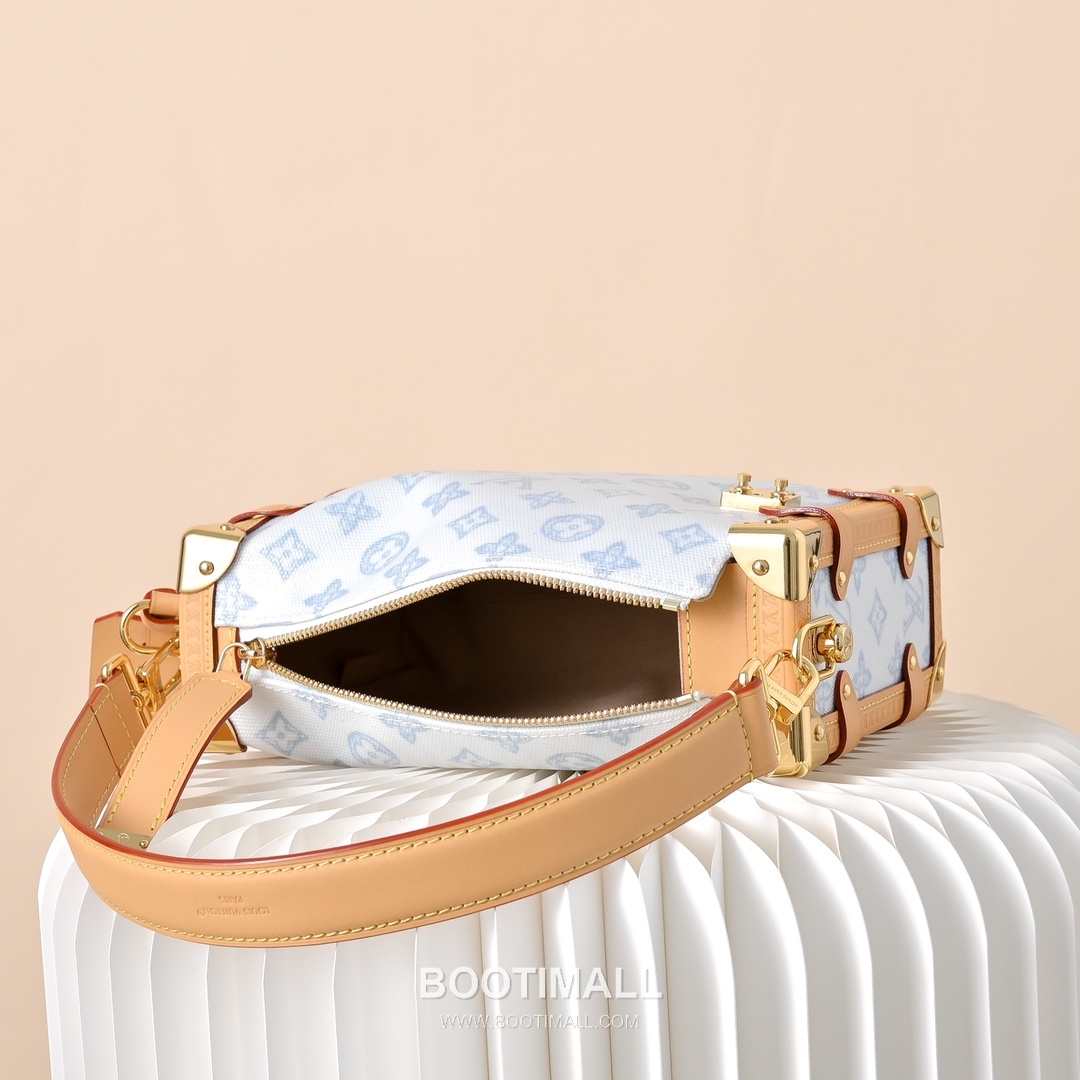 Louis Vuitton Side Trunk MM M27891 Monogram Origine Bleu Canvas Shoulder Bag 루이비통 사이드 트렁크 MM 모노그램 오리지네 블루 코팅 캔버스 숄더백 23.5cm 7