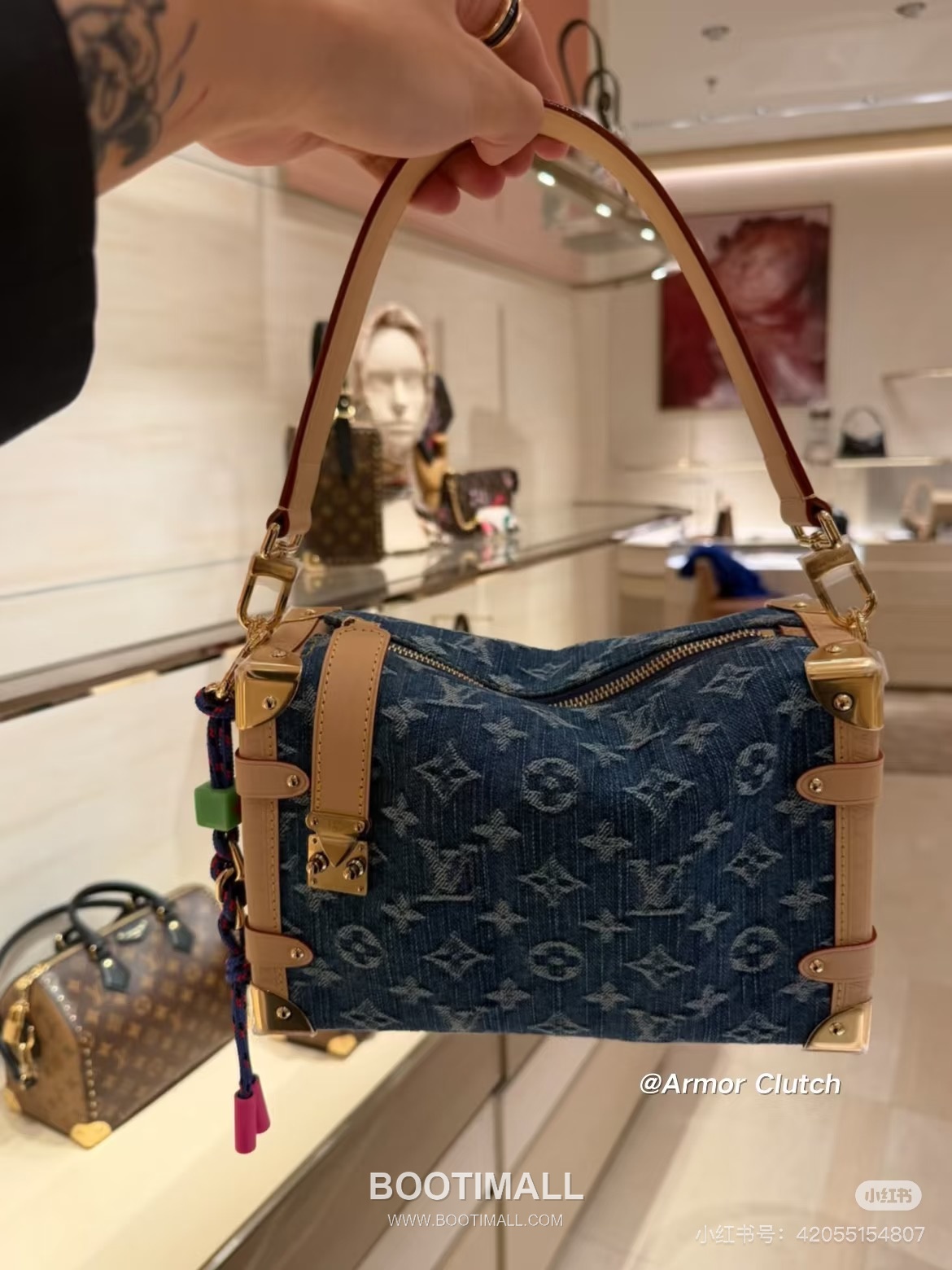 Louis Vuitton Side Trunk MM M27450 Monogram Denim Canvas Shoulder Bag 루이비통 사이드 트렁크 MM 모노그램 데님 캔버스 숄더백 23.5cm 8