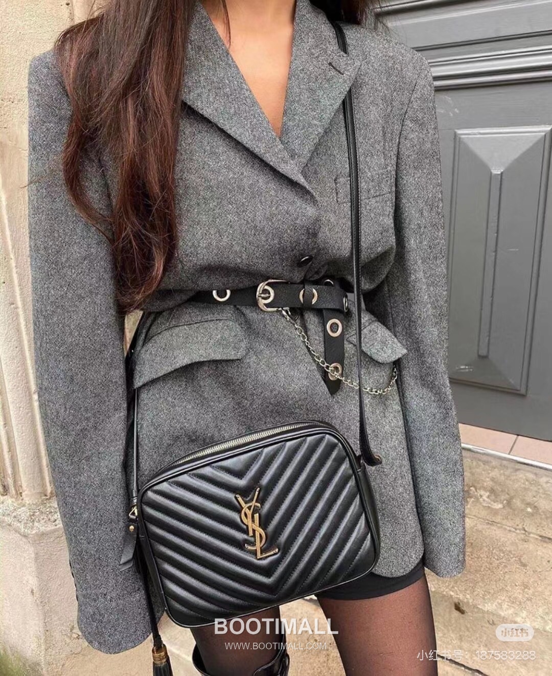 Saint Laurent Lou Camera Bag Calfskin Leather Shoulder Bag 생로랑 루 카메라백 카프스킨 가죽 숄더백 23cm 5