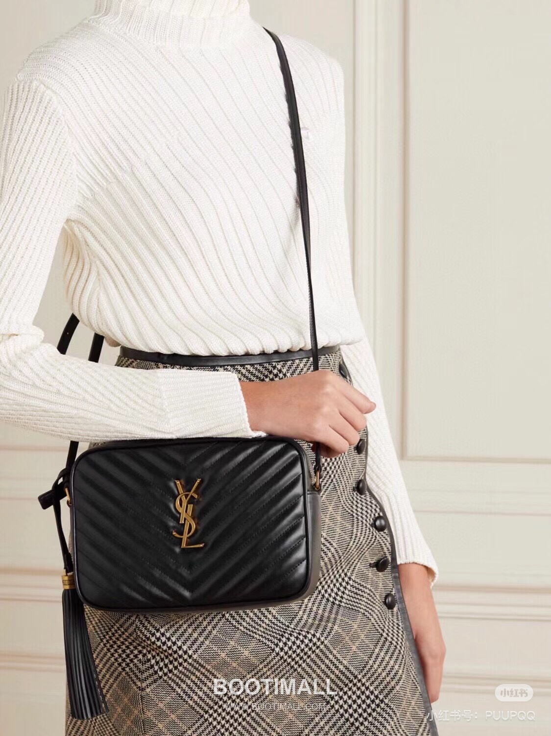 Saint Laurent Lou Camera Bag Calfskin Leather Shoulder Bag 생로랑 루 카메라백 카프스킨 가죽 숄더백 23cm 6