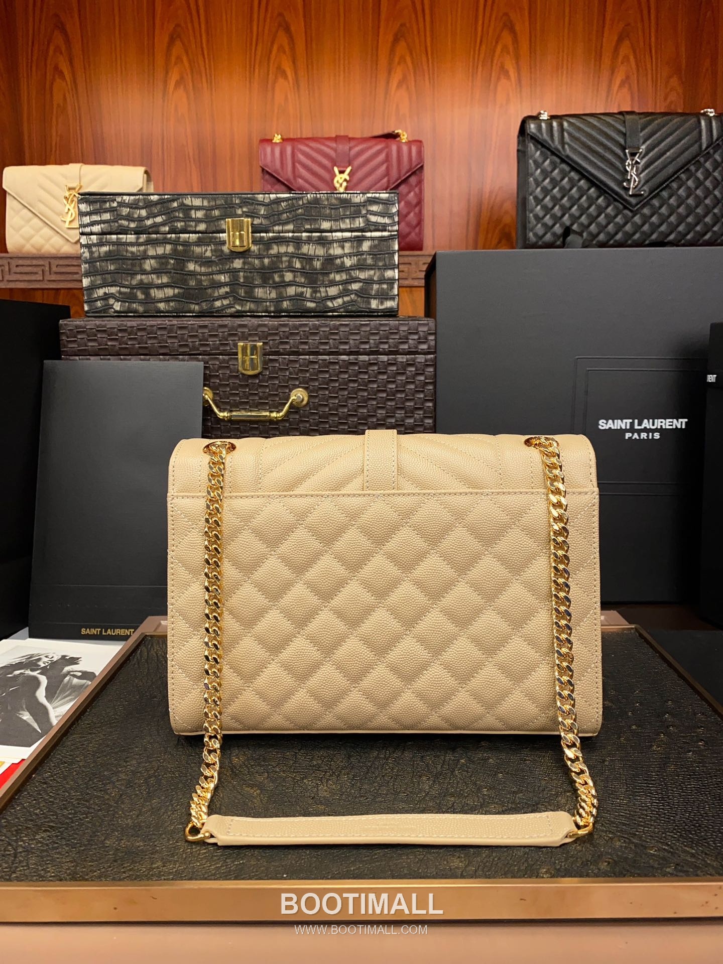Saint Laurent Envelope Medium 487206 Grained Calfskin Quilted Chain Bag 생로랑 엔벨로프 미디움 그레인 카프스킨 퀼팅 체인백 24cm 3