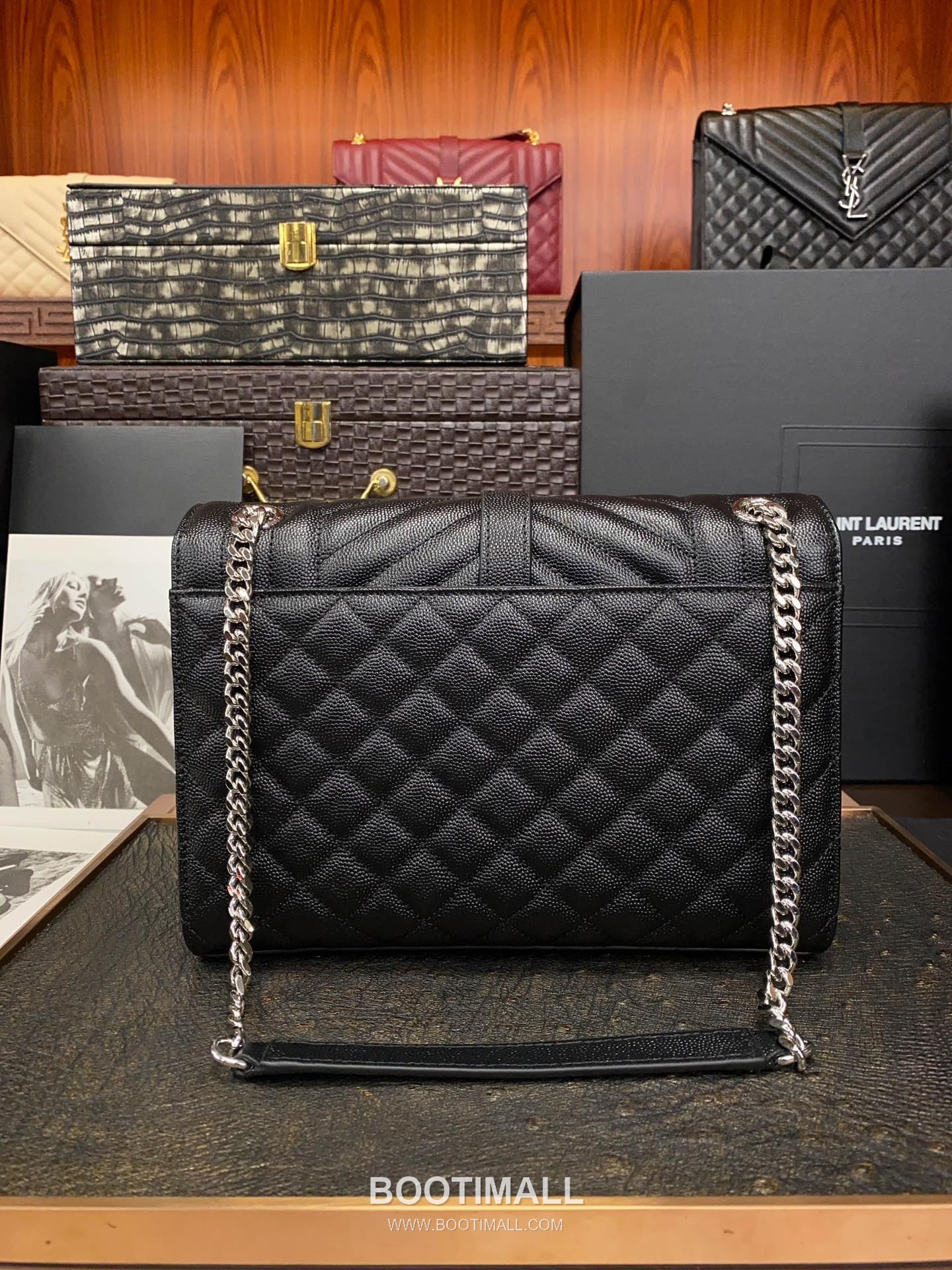 Saint Laurent Envelope Medium 487206 Grained Calfskin Quilted Chain Bag 생로랑 엔벨로프 미디움 그레인 카프스킨 퀼팅 체인백 24cm 3