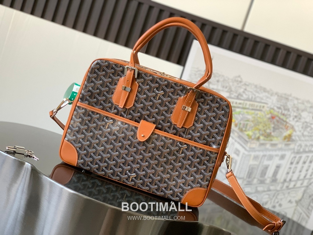 Goyard Ambassade Goyardine Canvas Briefcase 8070 고야드 앙바사드 고야딘 캔버스 브리프케이스 35cm 1