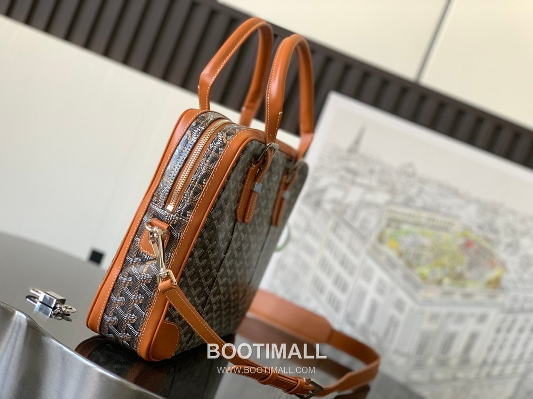Goyard Ambassade Goyardine Canvas Briefcase 8070 고야드 앙바사드 고야딘 캔버스 브리프케이스 35cm 2